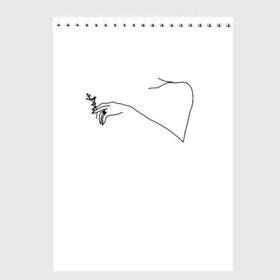 Скетчбук с принтом минимализм рука и цветок в Санкт-Петербурге, 100% бумага
 | 48 листов, плотность листов — 100 г/м2, плотность картонной обложки — 250 г/м2. Листы скреплены сверху удобной пружинной спиралью | ключица | минимализм | минимализм чб | одной линией | рука | рука с цветком | цветок | черная линия