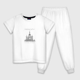 Детская пижама хлопок с принтом Москва координаты в Санкт-Петербурге, 100% хлопок |  брюки и футболка прямого кроя, без карманов, на брюках мягкая резинка на поясе и по низу штанин
 | координаты | красная площадь | кремль | москва