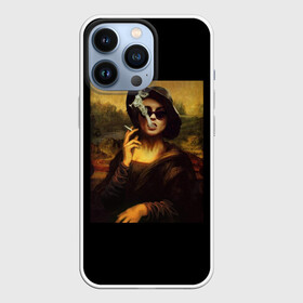 Чехол для iPhone 13 Pro с принтом jaKondA в Санкт-Петербурге,  |  | jakonda | mona lisa | smoking | woman | девушка | джаконда | мона лиза