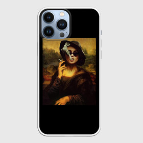 Чехол для iPhone 13 Pro Max с принтом jaKondA в Санкт-Петербурге,  |  | jakonda | mona lisa | smoking | woman | девушка | джаконда | мона лиза