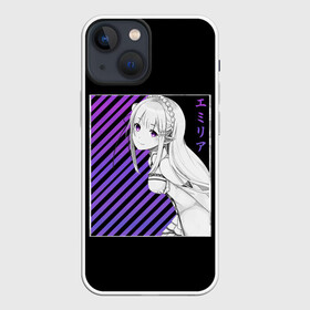 Чехол для iPhone 13 mini с принтом Re:Zero в Санкт-Петербурге,  |  | anime | glitch | japan | ram | re | rem | rezero | senpai | subaru | waifu | zero | анимация | аниме | вайфу | глитч | глич | мультсериал | мультфильм | семпай | сенпай | сериал | япония