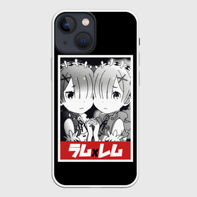 Чехол для iPhone 13 mini с принтом Re:Zero в Санкт-Петербурге,  |  | anime | glitch | japan | ram | re | rem | rezero | senpai | subaru | waifu | zero | анимация | аниме | вайфу | глитч | глич | мультсериал | мультфильм | семпай | сенпай | сериал | япония