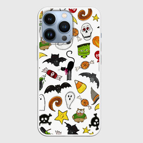Чехол для iPhone 13 Pro с принтом Хэллоуин паттерн в Санкт-Петербурге,  |  | cartoon | halloween | monsters | pattern | ведьма | детям | животные | звезда | звери | зомби | конфеты | кости | кошка | крылья | летучая мышь | монстры | нечисть | паук | паутина | подарок | привидение | призрак | скелет