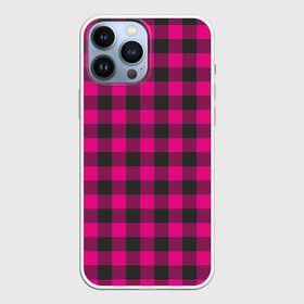 Чехол для iPhone 13 Pro Max с принтом Розовая клетка в Санкт-Петербурге,  |  | cage | cage pattern | checkered ornament | ornament | pattern | pink | print cage | tartan | клетка | клетка узор | клетчатый орнамент | орнамент | принт клетка | розовая | розовая клетка | тартан | узор | шотландка | шотландская клетка