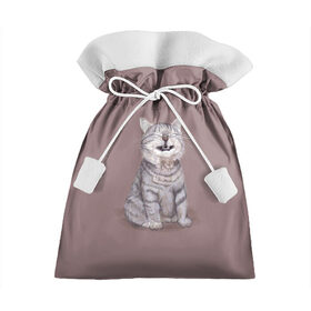Подарочный 3D мешок с принтом Котёнок ыыы в Санкт-Петербурге, 100% полиэстер | Размер: 29*39 см | арт | кот | котёнок | кошка | мем | мемный кот | мемный котенок | мэм | мэмный котёнок | рисунок | серый | серый кот | тёмный | фиолетовый