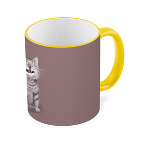 Кружка с принтом Котёнок ыыы в Санкт-Петербурге, керамика | ёмкость 330 мл | Тематика изображения на принте: арт | кот | котёнок | кошка | мем | мемный кот | мемный котенок | мэм | мэмный котёнок | рисунок | серый | серый кот | тёмный | фиолетовый