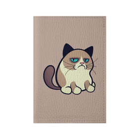 Обложка для паспорта матовая кожа с принтом Великий Grumpy Cat в Санкт-Петербурге, натуральная матовая кожа | размер 19,3 х 13,7 см; прозрачные пластиковые крепления | Тематика изображения на принте: grumpy cat | арт | кот | кот grumpy cat | котёнок | кошка | недовольный кот | рисунок