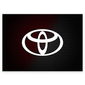 Поздравительная открытка с принтом TOYOTA / ТОЙОТА в Санкт-Петербурге, 100% бумага | плотность бумаги 280 г/м2, матовая, на обратной стороне линовка и место для марки
 | auto | camry | corolla | cruiser | land | logo | moto | rav | supra | toyota | авенсис | авто | автомобиль | камри | королла | крузер | ленд | лого | логотип | логотипы | марка | мото | рав | символ | тоета | тоеты | тойота | тойоты