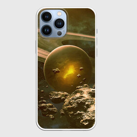 Чехол для iPhone 13 Pro Max с принтом Saturn в Санкт-Петербурге,  |  | cosmos | meteorite | saturn | space | космос | метеорит | пространство | сатурн