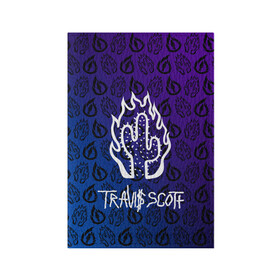 Обложка для паспорта матовая кожа с принтом TRAVIS SCOTT в Санкт-Петербурге, натуральная матовая кожа | размер 19,3 х 13,7 см; прозрачные пластиковые крепления | Тематика изображения на принте: scott | travis | travis scott | арт | градиент | значки | значлк | исполнитель | кактус | лого | логотип | музыка | музыкант | огонь | певец | певец трэвис скотт | песни | пламя | пясня | рэп | рэпер | скотт | трэвис