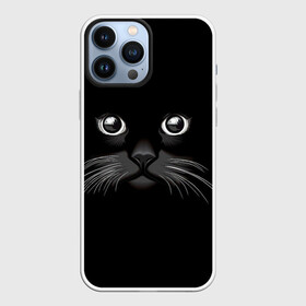 Чехол для iPhone 13 Pro Max с принтом Кошачья моська в Санкт-Петербурге,  |  | арт | вектор | кот | котёнок | кошка | рисунок | черная кошка | чёрный | черный кот | черный котенок