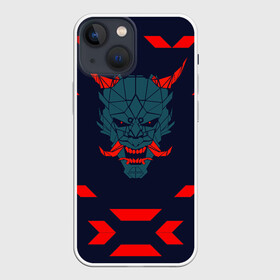Чехол для iPhone 13 mini с принтом демон они в Санкт-Петербурге,  |  | демон | киберпанк | маска | они | самурай | хання | япония