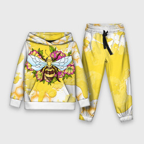 Детский костюм 3D (с толстовкой) с принтом Пчела в Санкт-Петербурге,  |  | крылья | мёд | оса | пчела | пчёлы | соты | цветы