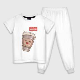 Детская пижама хлопок с принтом 8 бит Латте в Санкт-Петербурге, 100% хлопок |  брюки и футболка прямого кроя, без карманов, на брюках мягкая резинка на поясе и по низу штанин
 | 8 bit | 8bit | 8бит | art | coffee | cup | cute | kawaii | mug | pixel | pixelart | problem | арт | восьмибитная | восьмибитные | кавайный | капучино | кофе | кофеек | милота | милый | пиксели | пиксель | пиксельная | проблема | стакан