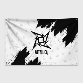 Флаг-баннер с принтом METALLICA МЕТАЛЛИКА в Санкт-Петербурге, 100% полиэстер | размер 67 х 109 см, плотность ткани — 95 г/м2; по краям флага есть четыре люверса для крепления | hetfield | james | logo | metal | metalica | metallica | music | rock | star | джеймс | звезда | знак | ларс | лого | логотип | логотипы | метал | металика | металлика | музыка | рок | символ | символы | ульрих | хэтфилд