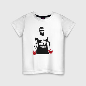 Детская футболка хлопок с принтом Майк Тайсон в Санкт-Петербурге, 100% хлопок | круглый вырез горловины, полуприлегающий силуэт, длина до линии бедер | tyson | бокс | боксер | борьба | для боксера | история | майк тайсон | подарок | подарок для боксера | спорт | тайсон | чемпион