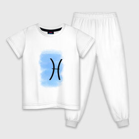 Детская пижама хлопок с принтом Рыбы в Санкт-Петербурге, 100% хлопок |  брюки и футболка прямого кроя, без карманов, на брюках мягкая резинка на поясе и по низу штанин
 | знак зодиака | рыбы