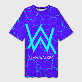 Платье-футболка 3D с принтом ALAN WALKER   АЛАН УОКЕР в Санкт-Петербурге,  |  | alan | faded | house | logo | music | walker | алан | вокер | волкер | диджей | лого | логотип | логотипы | музыка | музыкант | символ | символы | танцеальная | уокер | хаус | электронная
