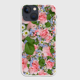Чехол для iPhone 13 mini с принтом Цветы в Санкт-Петербурге,  |  | лист | листик | листок | листья | природа | природный | растение | растения | роза | розы | ромашка | ромашки | флора | цветок | цветочек | цветочки | цветы