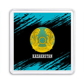 Магнит 55*55 с принтом KAZAKHSTAN / КАЗАХСТАН в Санкт-Петербурге, Пластик | Размер: 65*65 мм; Размер печати: 55*55 мм | Тематика изображения на принте: flag | kazakhstan | qazaqstan | герб | захах | казахстан | кахахи | лого | нур султан | республика | символ | страна | флаг