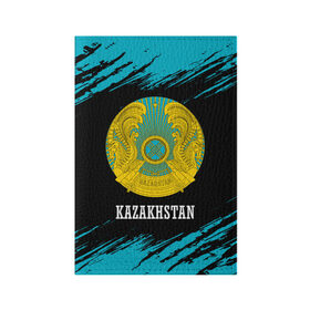 Обложка для паспорта матовая кожа с принтом KAZAKHSTAN / КАЗАХСТАН в Санкт-Петербурге, натуральная матовая кожа | размер 19,3 х 13,7 см; прозрачные пластиковые крепления | Тематика изображения на принте: flag | kazakhstan | qazaqstan | герб | захах | казахстан | кахахи | лого | нур султан | республика | символ | страна | флаг