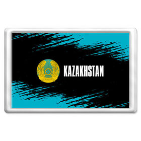 Магнит 45*70 с принтом KAZAKHSTAN / КАЗАХСТАН в Санкт-Петербурге, Пластик | Размер: 78*52 мм; Размер печати: 70*45 | Тематика изображения на принте: flag | kazakhstan | qazaqstan | герб | захах | казахстан | кахахи | лого | нур султан | республика | символ | страна | флаг