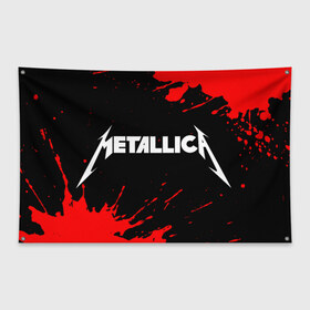 Флаг-баннер с принтом METALLICA МЕТАЛЛИКА в Санкт-Петербурге, 100% полиэстер | размер 67 х 109 см, плотность ткани — 95 г/м2; по краям флага есть четыре люверса для крепления | hetfield | james | logo | metal | metalica | metallica | music | rock | star | джеймс | звезда | знак | ларс | лого | логотип | логотипы | метал | металика | металлика | музыка | рок | символ | символы | ульрих | хэтфилд