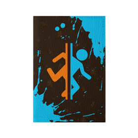 Обложка для паспорта матовая кожа с принтом PORTAL ПОРТАЛ в Санкт-Петербурге, натуральная матовая кожа | размер 19,3 х 13,7 см; прозрачные пластиковые крепления | game | games | half | half life | halflife | life | logo | portal | portal 2 | portal2 | valve | игра | игры | лайф | лого | логотип | логотипы | портал | портал 2 | портал2 | символ | символы | халф | халф лайф | халфлайф