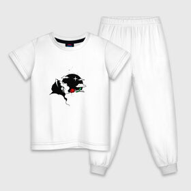 Детская пижама хлопок с принтом Спящая девушка в Санкт-Петербурге, 100% хлопок |  брюки и футболка прямого кроя, без карманов, на брюках мягкая резинка на поясе и по низу штанин
 | 