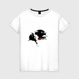 Женская футболка хлопок с принтом Спящая девушка в Санкт-Петербурге, 100% хлопок | прямой крой, круглый вырез горловины, длина до линии бедер, слегка спущенное плечо | 