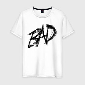 Мужская футболка хлопок с принтом BAD в Санкт-Петербурге, 100% хлопок | прямой крой, круглый вырез горловины, длина до линии бедер, слегка спущенное плечо. | bad | english | иностранные | прикольные надписи.