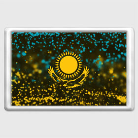 Магнит 45*70 с принтом КАЗАХСТАН / KAZAKHSTAN в Санкт-Петербурге, Пластик | Размер: 78*52 мм; Размер печати: 70*45 | Тематика изображения на принте: flag | kazakhstan | qazaqstan | герб | захах | казахстан | кахахи | лого | нур султан | республика | символ | страна | флаг