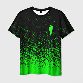 Мужская футболка 3D с принтом BILLIE EILISH. в Санкт-Петербурге, 100% полиэфир | прямой крой, круглый вырез горловины, длина до линии бедер | be | billie | billie eilish | blohsh | ghoul | билли | билли айлиш