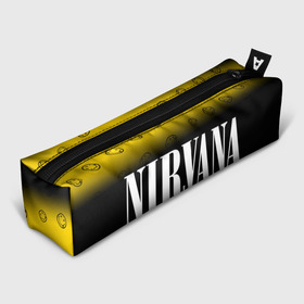 Пенал 3D с принтом NIRVANA НИРВАНА в Санкт-Петербурге, 100% полиэстер | плотная ткань, застежка на молнии | band | cobain | face | kurt | logo | music | nirvana | rock | rocknroll | группа | кобейн | курт | лого | логотип | музыка | музыкальная | нирвана | рожица | рок | рокнролл | символ
