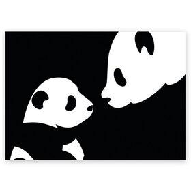 Поздравительная открытка с принтом Panda в Санкт-Петербурге, 100% бумага | плотность бумаги 280 г/м2, матовая, на обратной стороне линовка и место для марки
 | bearcat | coon bear | panda | бамбуковый медвед | большая панда | гигантская панда