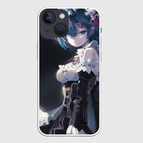 Чехол для iPhone 13 mini с принтом Rem в Санкт-Петербурге,  |  | kawaii | re zero | re:zero | re:zero жизнь с нуля в альтернативном мире | rezero | арт | блики | голубые глаза | горничная | демоница | каре | маленькая девочка | однорогий демон | рем | синеволосая девочка | субару