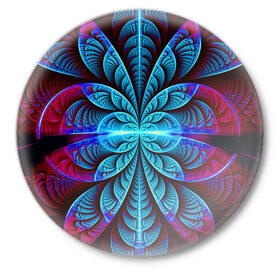 Значок с принтом Morfius в Санкт-Петербурге,  металл | круглая форма, металлическая застежка в виде булавки | Тематика изображения на принте: abstraction | fractal | glow | pattern | symmetry | абстракция | свечение | симметрия | узор | фрактал