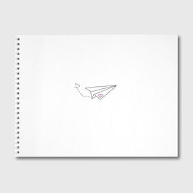 Альбом для рисования с принтом самолетик в Санкт-Петербурге, 100% бумага
 | матовая бумага, плотность 200 мг. | Тематика изображения на принте: белый самолетик | бумажный самолетик | минимализм | розовое сердечко | самолет | самолетик | сердечко | тумблер | чб
