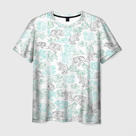 Мужская футболка 3D с принтом Лягушечки в Санкт-Петербурге, 100% полиэфир | прямой крой, круглый вырез горловины, длина до линии бедер | Тематика изображения на принте: жаба | жабы | лягушечки | лягушка | лягушки | прыгуны