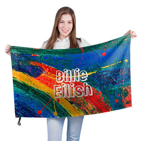 Флаг 3D с принтом BILLIE EILISH WYWG в Санкт-Петербурге, 100% полиэстер | плотность ткани — 95 г/м2, размер — 67 х 109 см. Принт наносится с одной стороны | billie | billie eilish | eilish | айлиш | билли | билли айлиш