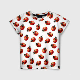 Детская футболка 3D с принтом Нашествие божьих коровок в Санкт-Петербурге, 100% гипоаллергенный полиэфир | прямой крой, круглый вырез горловины, длина до линии бедер, чуть спущенное плечо, ткань немного тянется | animals | cute | girl | ladybug | nature | pattern | red | summer | бабочки | божьи коровки | божья коровка | горошек | девушкам | животные | жук | жуки | кружочки | крылья | лето | милые | насекомые | паттерн | пауки | подарок