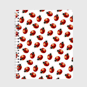 Тетрадь с принтом Нашествие божьих коровок в Санкт-Петербурге, 100% бумага | 48 листов, плотность листов — 60 г/м2, плотность картонной обложки — 250 г/м2. Листы скреплены сбоку удобной пружинной спиралью. Уголки страниц и обложки скругленные. Цвет линий — светло-серый
 | Тематика изображения на принте: animals | cute | girl | ladybug | nature | pattern | red | summer | бабочки | божьи коровки | божья коровка | горошек | девушкам | животные | жук | жуки | кружочки | крылья | лето | милые | насекомые | паттерн | пауки | подарок