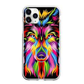 Чехол для iPhone 11 Pro Max матовый с принтом Neon wolf в Санкт-Петербурге, Силикон |  | color | ears | eyes | muzzle | neon | nose | paint | skin | view | wolf | взгляд | волк | глаза | краска | неон | нос | уши | цвет | шерсть