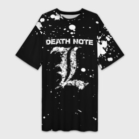 Платье-футболка 3D с принтом Death Note в Санкт-Петербурге,  |  | Тематика изображения на принте: anime | death note | kira | manga | ryuk | аниме | герой | детектив | детнот | детх нот | детхнот | дэсу ното | иероглиф | кандзи | кира | манга | миса | риюк | рьюзаки | рюзаки | рюк | синигами | тетрадка | эл | э