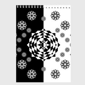 Скетчбук с принтом Черное солнце в Санкт-Петербурге, 100% бумага
 | 48 листов, плотность листов — 100 г/м2, плотность картонной обложки — 250 г/м2. Листы скреплены сверху удобной пружинной спиралью | геометрия | монохром | роза | ромбы | снежинки | треугольники | цветок | черно белое