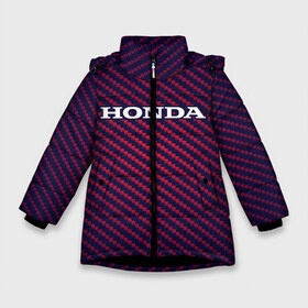 Зимняя куртка для девочек 3D с принтом HONDA ХОНДА в Санкт-Петербурге, ткань верха — 100% полиэстер; подклад — 100% полиэстер, утеплитель — 100% полиэстер. | длина ниже бедра, удлиненная спинка, воротник стойка и отстегивающийся капюшон. Есть боковые карманы с листочкой на кнопках, утяжки по низу изделия и внутренний карман на молнии. 

Предусмотрены светоотражающий принт на спинке, радужный светоотражающий элемент на пуллере молнии и на резинке для утяжки. | accord | auto | civic | crv | honda | jylf | logo | moto | motors | racing | sport | авто | автомобиль | аккорд | гонки | гоночный | лого | логотип | логотипы | марка | мото | моторс | мотоцикл | рщтвф | серия | символ | символы | спорт