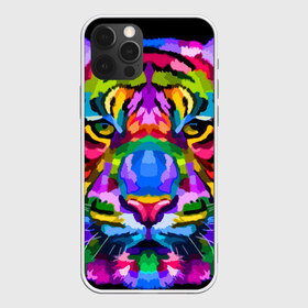 Чехол для iPhone 12 Pro Max с принтом Neon tiger в Санкт-Петербурге, Силикон |  | color | ears | eyes | muzzle | neon | tiger | vanguard | view | авангард | взгляд | глаза | неон | тигр | уши | цвет