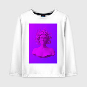 Детский лонгслив хлопок с принтом Vaporwave art 1-1 в Санкт-Петербурге, 100% хлопок | круглый вырез горловины, полуприлегающий силуэт, длина до линии бедер | aesthetic | electronica | music | киберпанк | лаунж | музыка | поп | скульптура