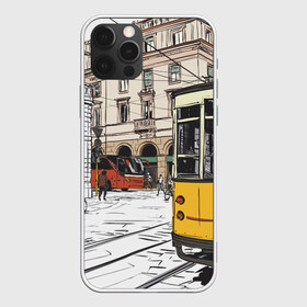 Чехол для iPhone 12 Pro Max с принтом Белый и желтый поезд в Санкт-Петербурге, Силикон |  | Тематика изображения на принте: белый и желтый поезд | город | дорога | трамвай | транспорт | улица