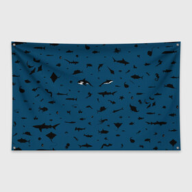 Флаг-баннер с принтом Fish в Санкт-Петербурге, 100% полиэстер | размер 67 х 109 см, плотность ткани — 95 г/м2; по краям флага есть четыре люверса для крепления | dolphin | fish | killer whale | see life | shark | акула | дельфин | касатка | морские обитатели | рыба